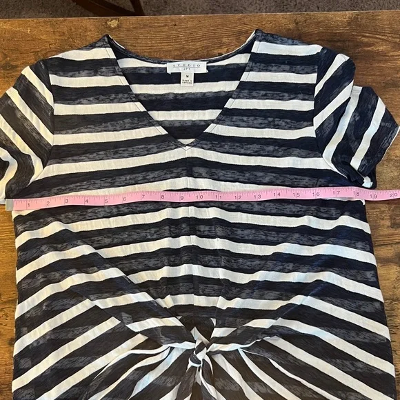 Navy and White Striped Short Sleeve Tee - Picture 5 of 9